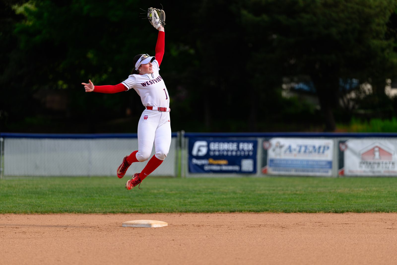 Westview softball mid air glove catch senior night — Sideline Studio PDX